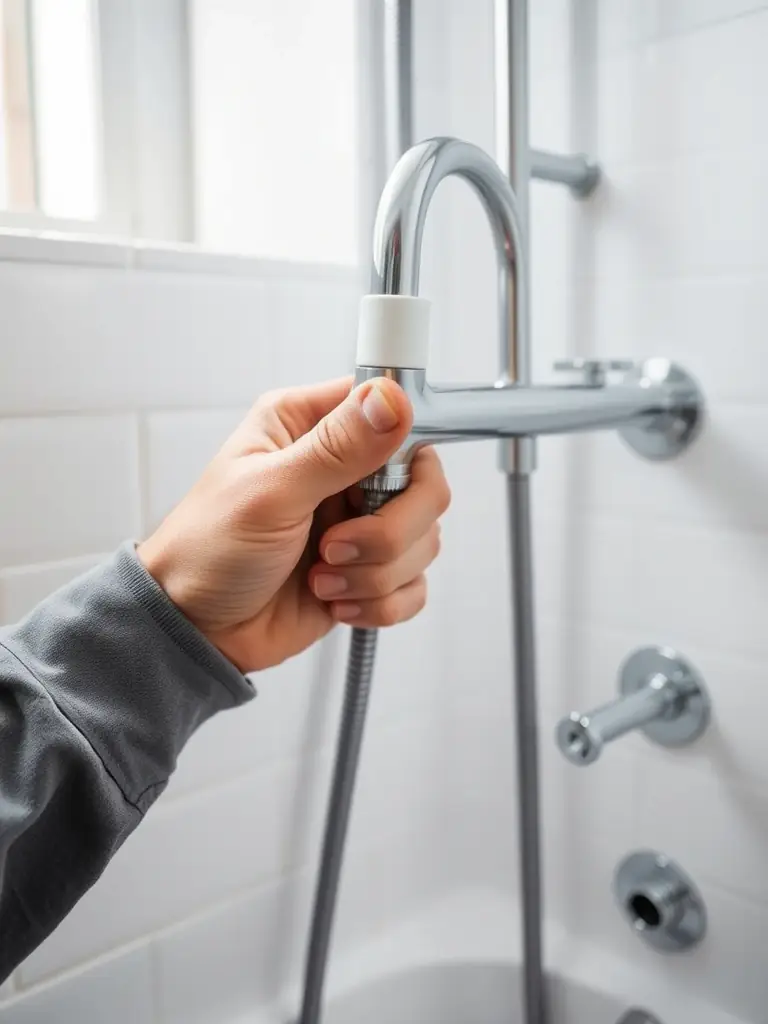 A handyman fixing a leaky faucet in a modern North Carolina home, showcasing Lycans Handyman Services' expertise in home repairs.