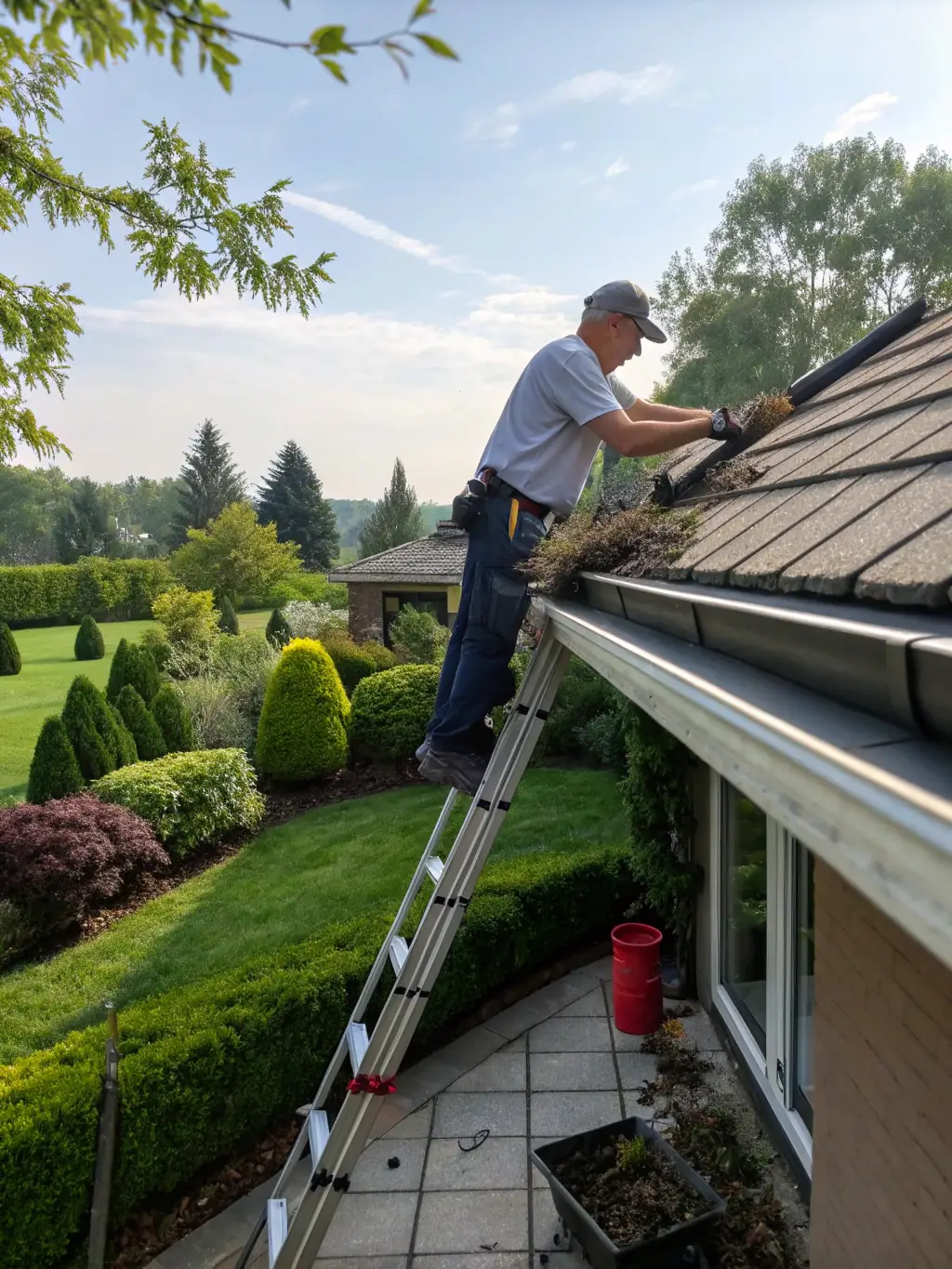 A handyman performing routine maintenance on a residential property in North Carolina, demonstrating Lycans Handyman Services' commitment to maintenance and upkeep.